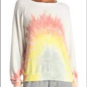 Wildfox tie dye rainbow long sleeve top size S